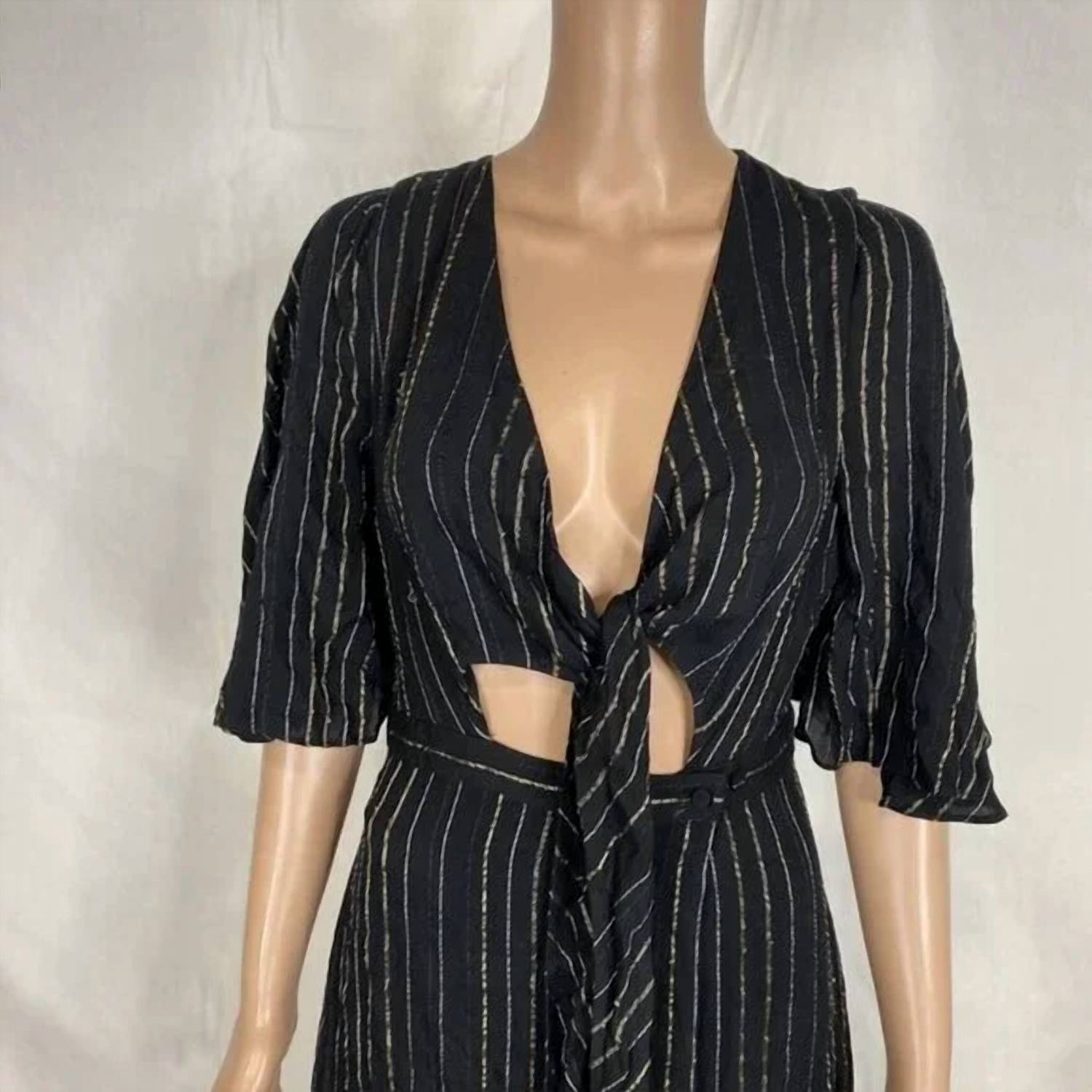 Bcbgmaxazria - Women's Stripe Full Wrap Cut-out Dress