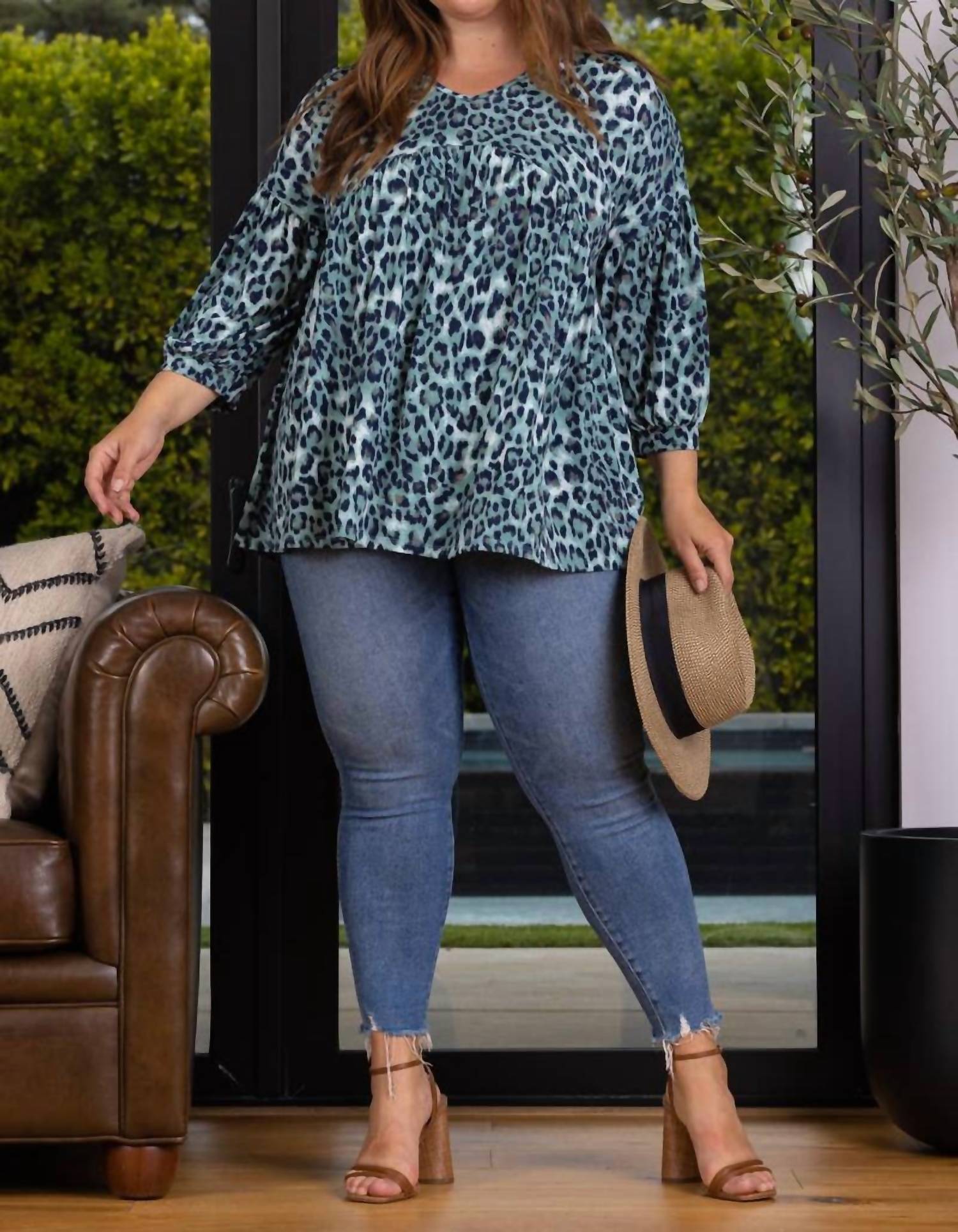 Stylish Wholesale - Animal Print Baby Dolly Knit Top