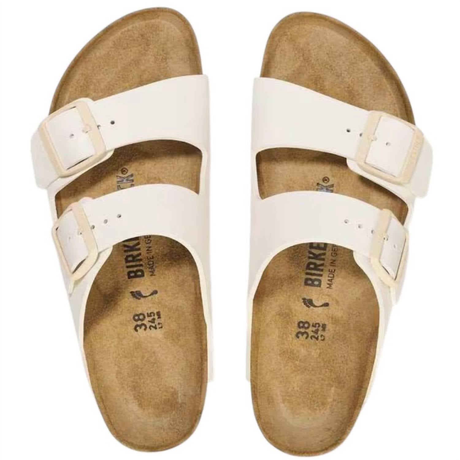 BIRKENSTOCK Women's Arizona Rivet Logo Textile Vegan Canvas Sandals in eggshel - women's sandal - alternate view