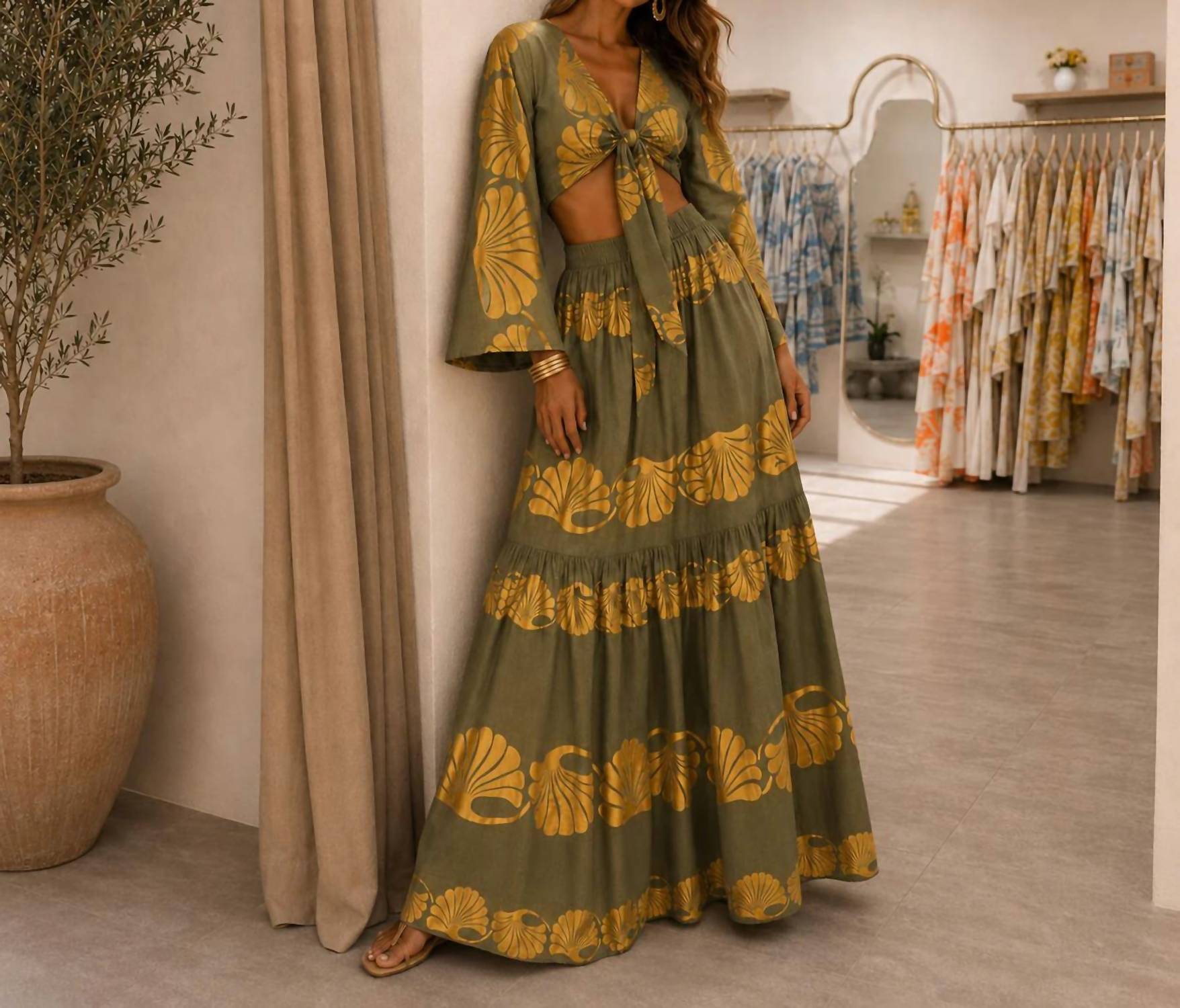 Mystery Resort - Seashell Dreams Maxi Skirt Set