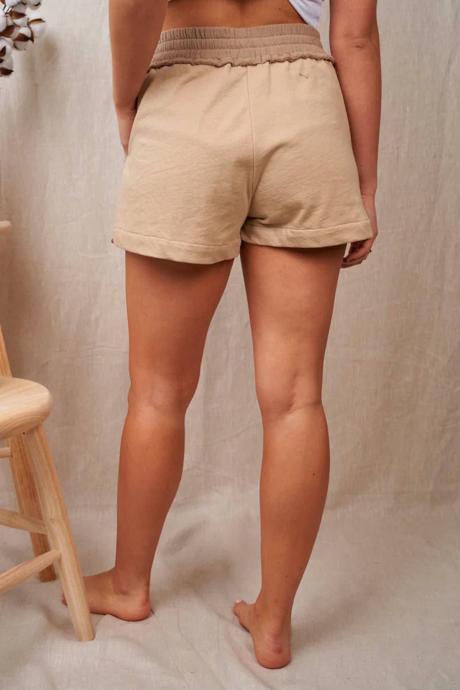 White Birch - Mixed Media Woven Shorts