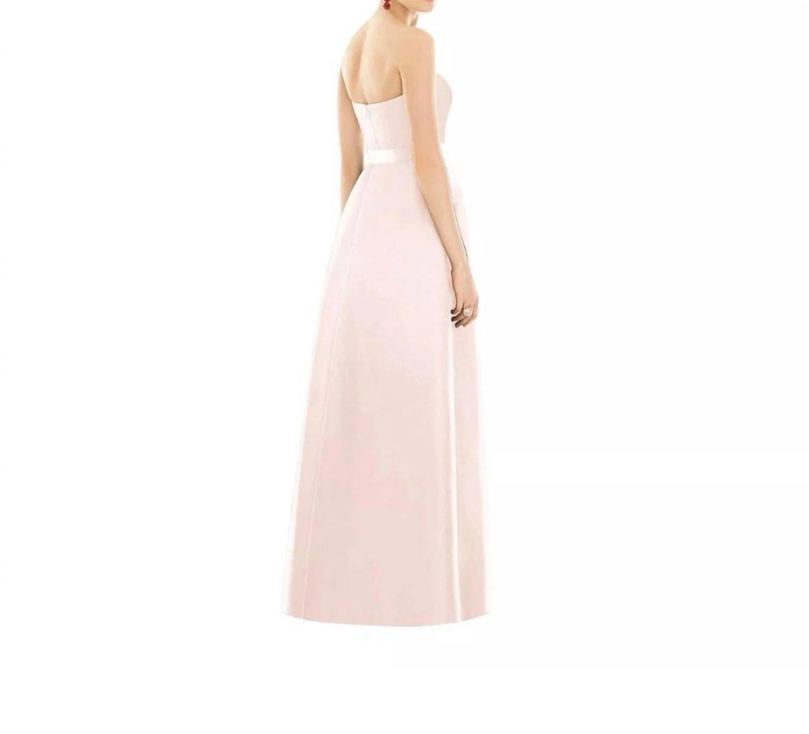 Alfred Sung - Strapless Sweetheart Satin Gown Dress