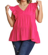 Umgee - Tiered Ruffle Babydoll Top
