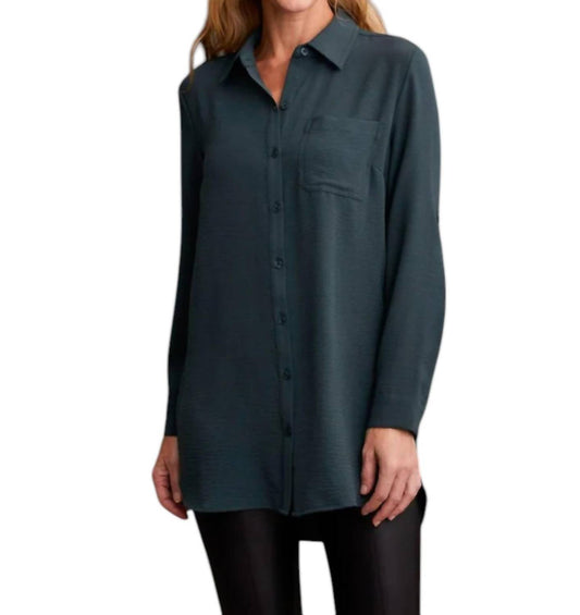 Tribal - CREPE ROLL-SLEEVE TUNIC SHIRT