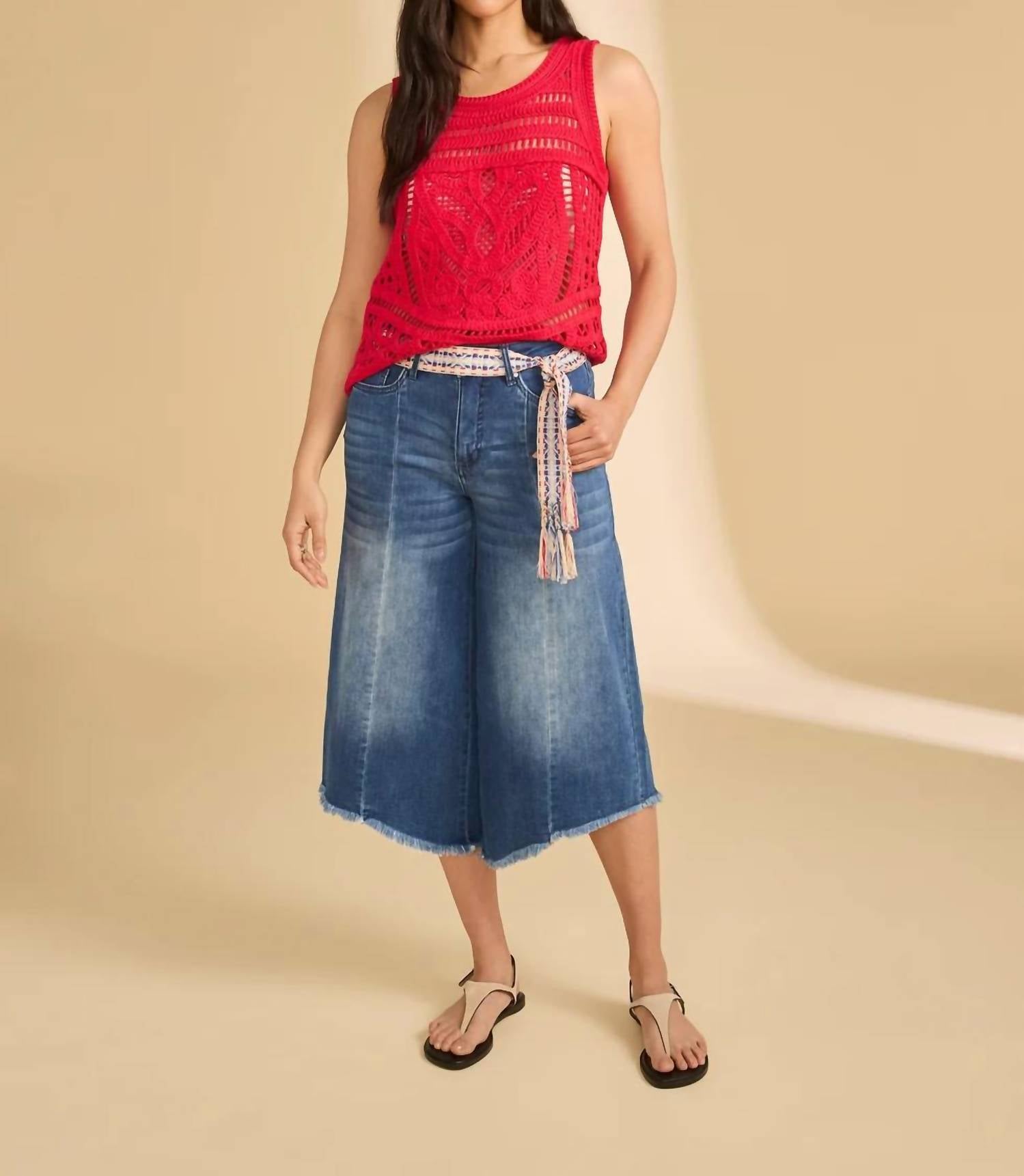 Fdj - Loose Mid-rise Hi-low Crop Jeans