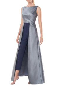 Kay Unger - Pleated Walk Through Twill Stretch Crepe Pant Jumpsuit