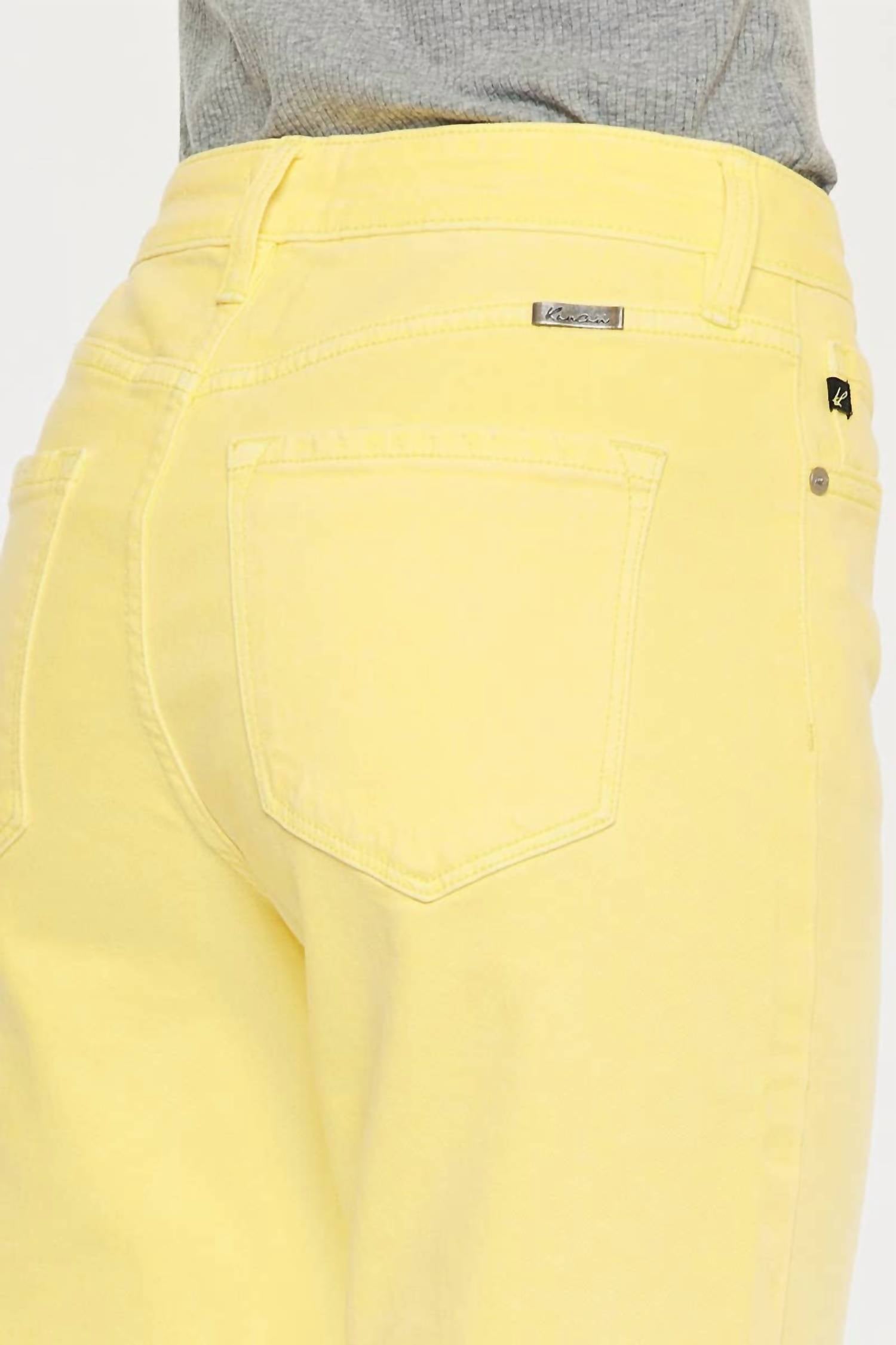 KanCan High Rise Straight Fit Jean in yellow - women's jeans - view 6