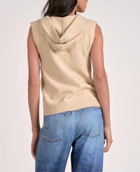 Elan - Irene Sleeveless Zip Up Sweater Vest Hoodie