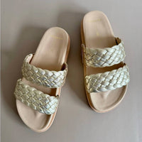 FRANKIE4 Women's Malone Weave Sandal in gold - women's sandal