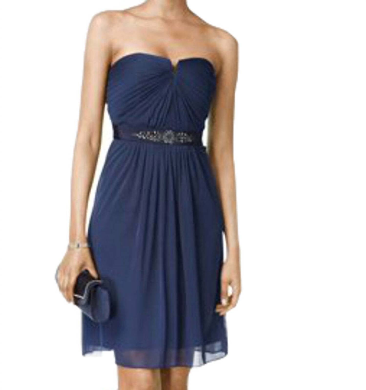 Adrianna Papell - Embellished Strapless Cocktail Dress