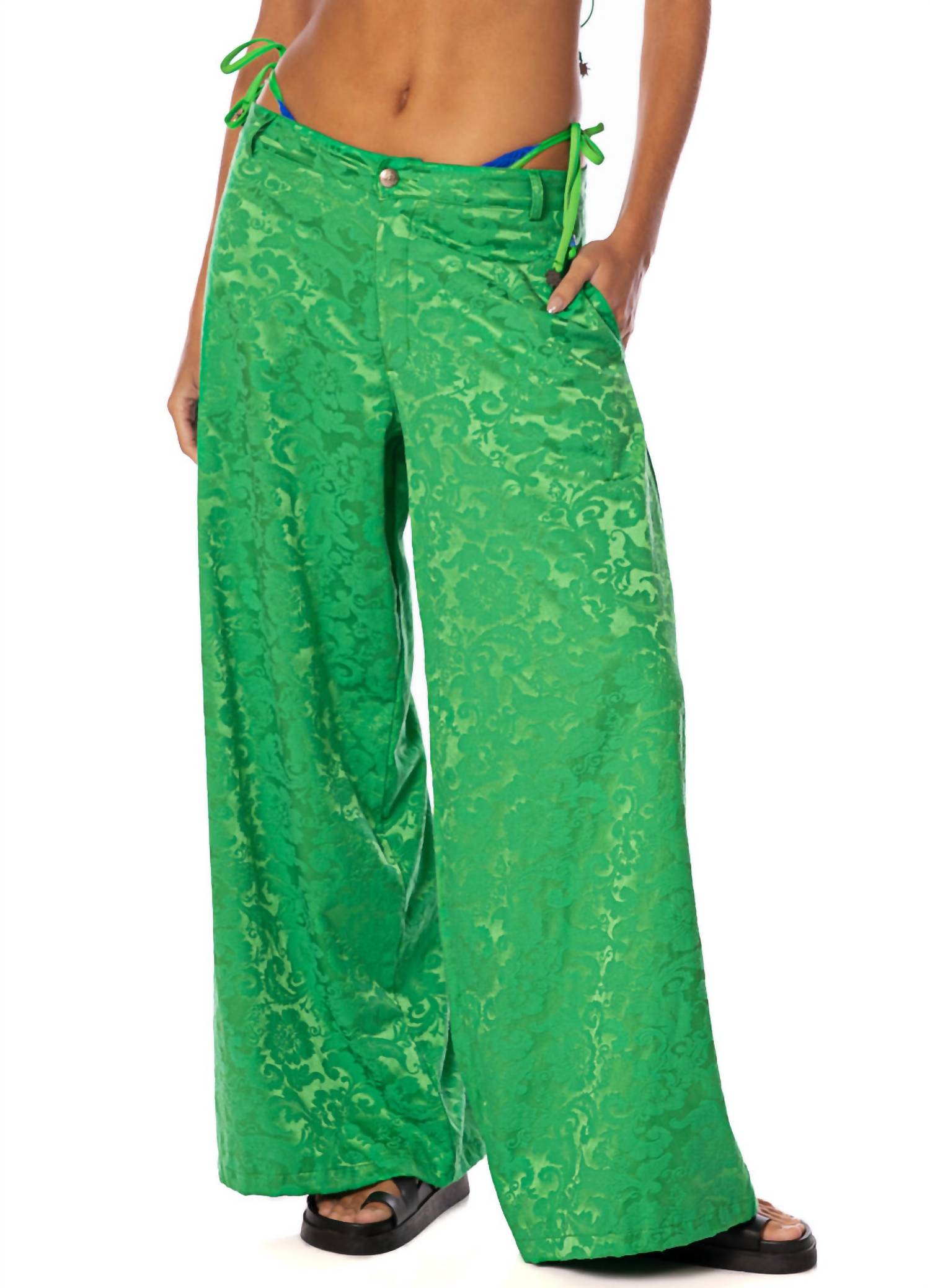 MAAJI Brocade Kimchi Pants in green - women's pants - view 4