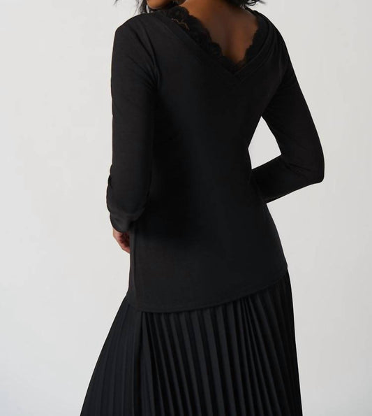 Joseph Ribkoff - Jersey and Lace Fitted Top