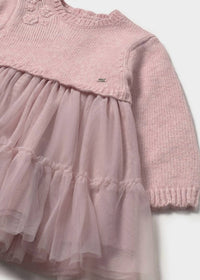 Mayoral - Girl's Sweater Knit And Tulle Layered Dress