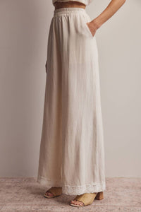 Forte - Embroidered Square Neck Tank And Wide Leg Pants Set