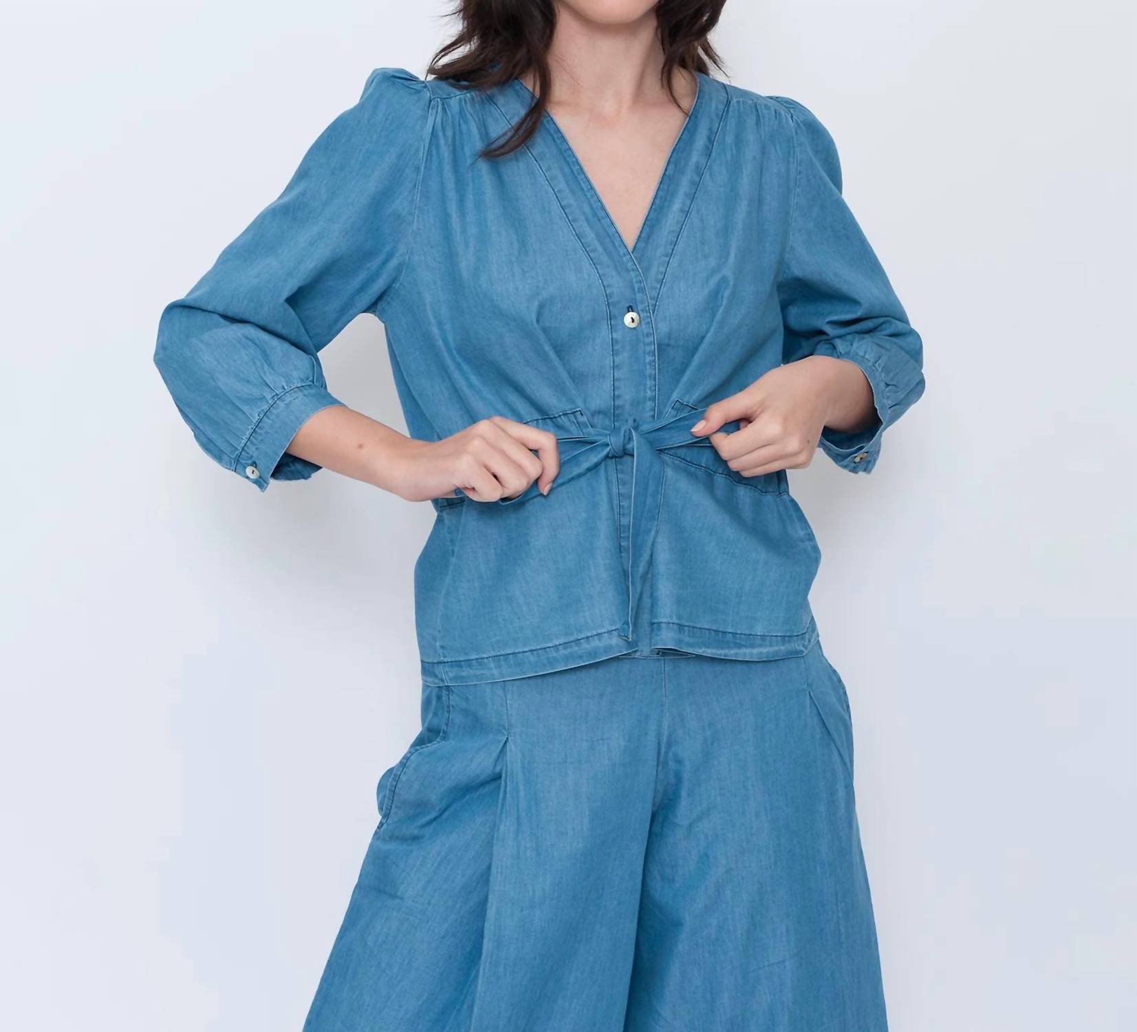 Blueberry - Cinch Waist Top