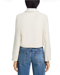STEVE MADDEN Alise Tweed Blazer in ivory - women's jacket - detail view