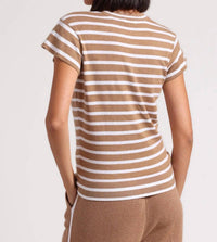 Minnie Rose - Striped Cap Sleeve Crewneck Tee