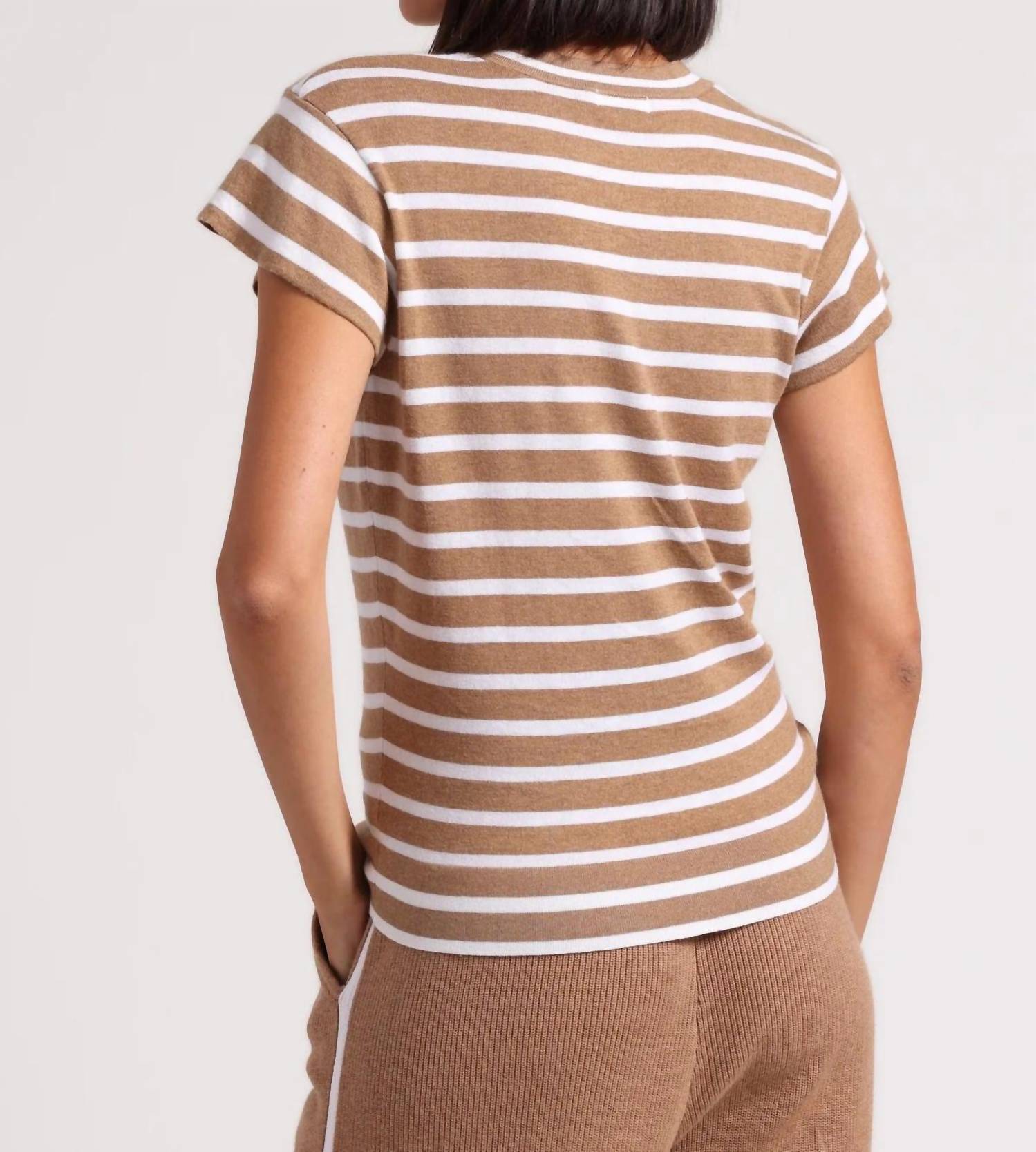 Minnie Rose - Striped Cap Sleeve Crewneck Tee