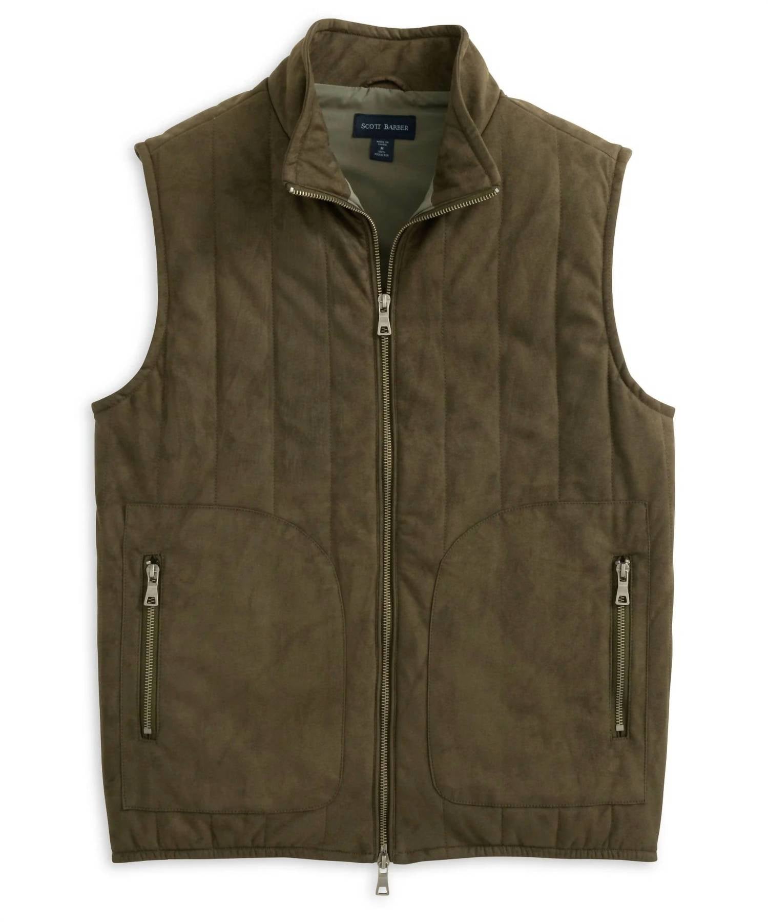 Scott Barber - Men's Faux Suede Puffer Vest