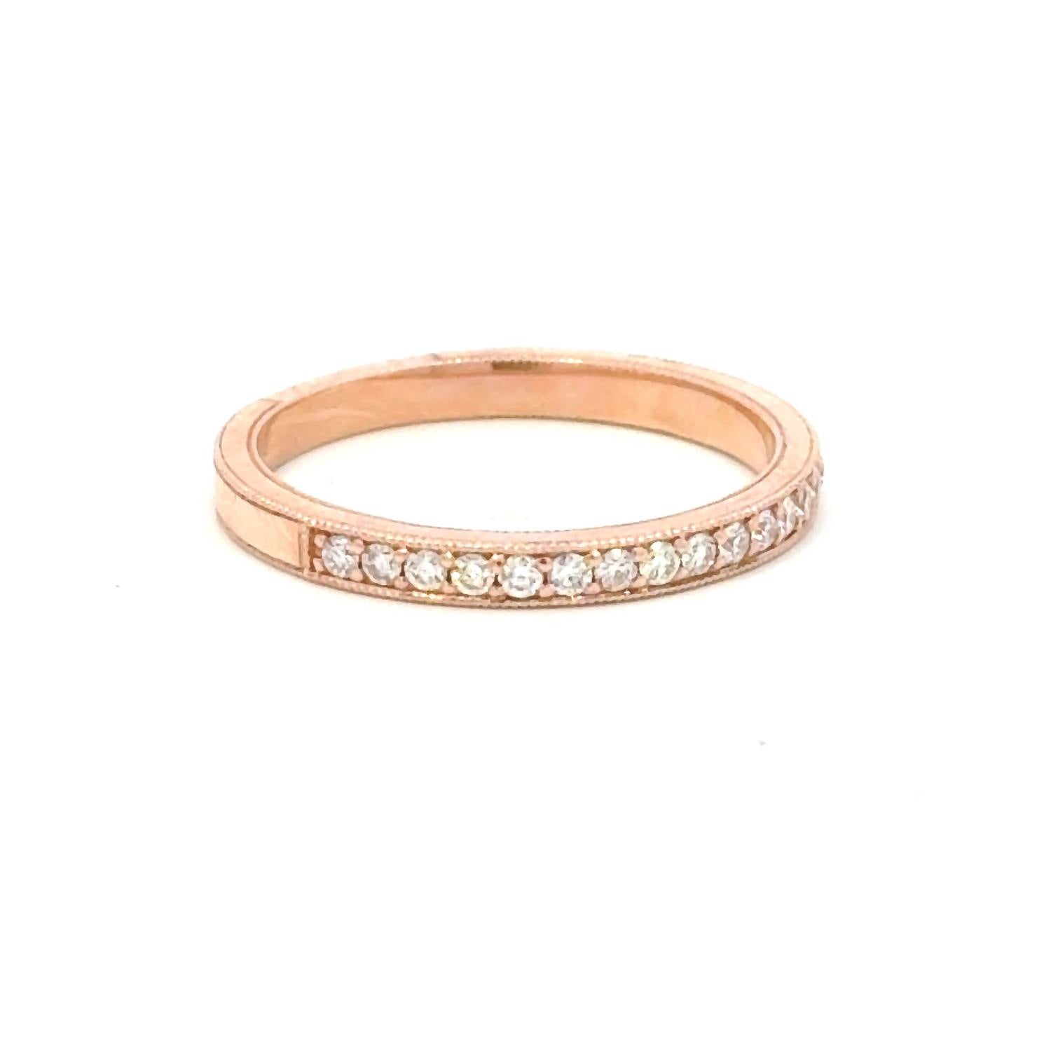 Aamiaa - 0.22 Carat Natural Diamond Channel Set Band Ring - Size 6.5