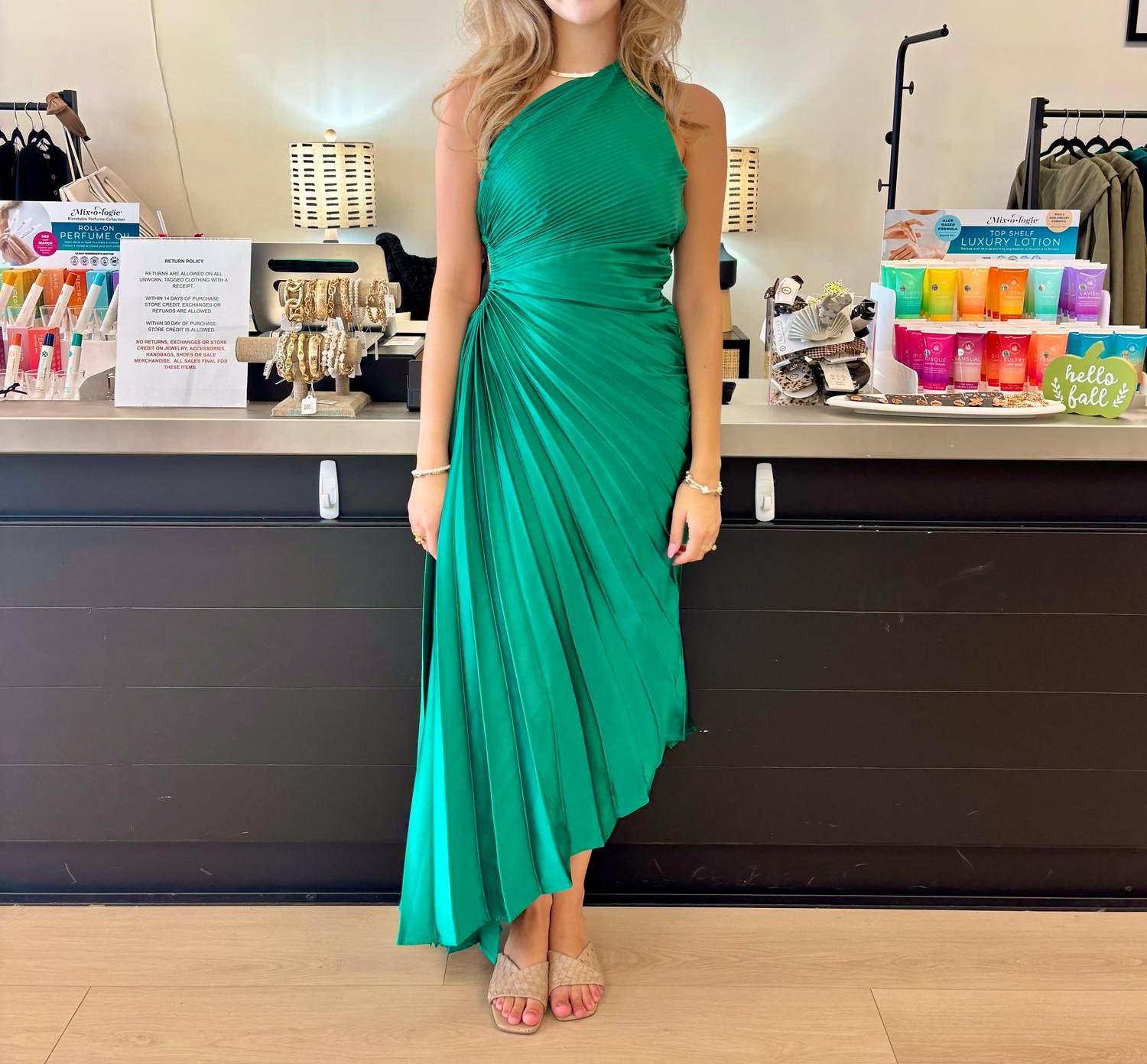 One and Only Collective Tiffy Midi Dress in kelly green - women's dress