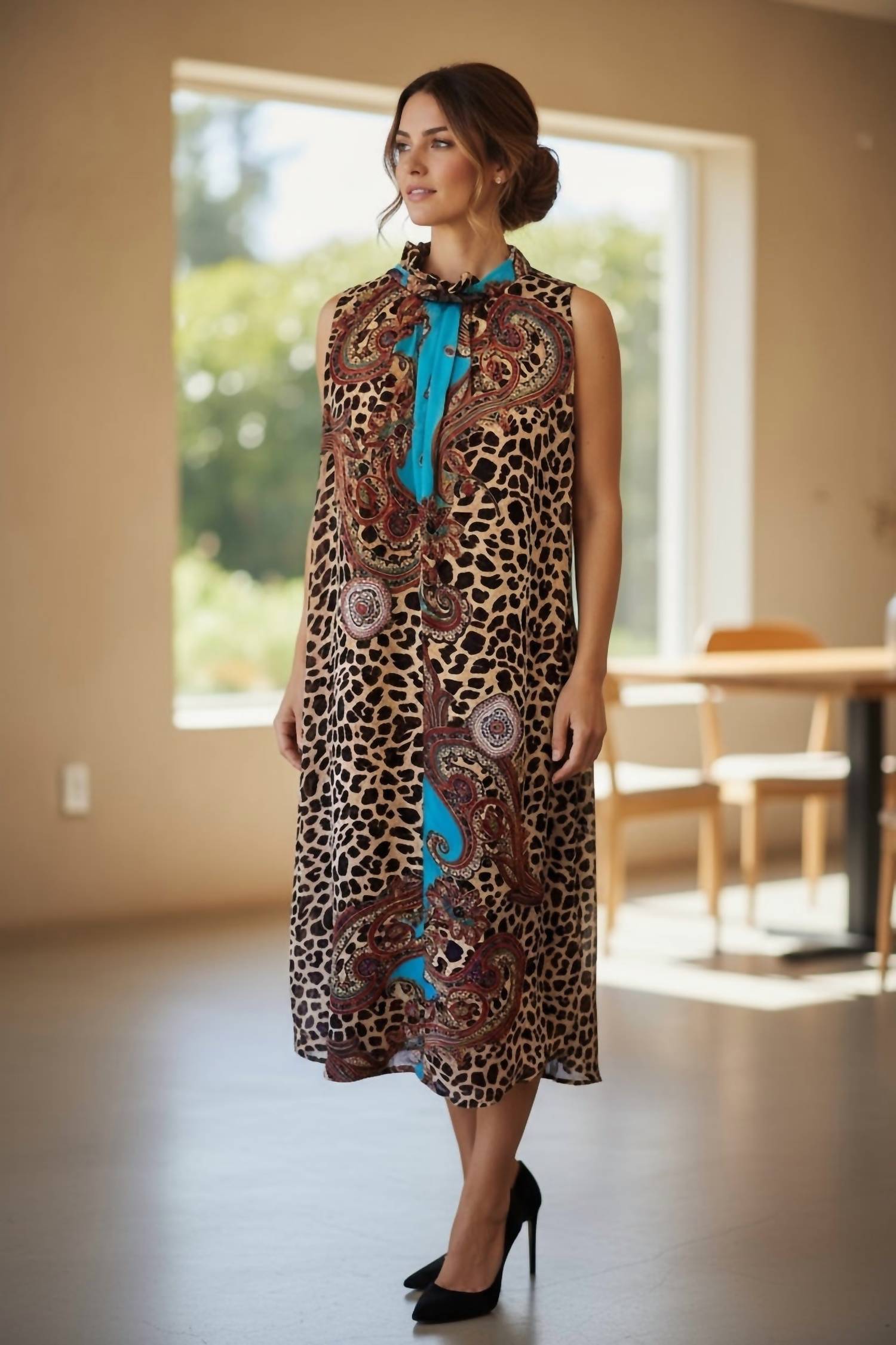 Diva Usa - Print Sleeveless Maxi Dress