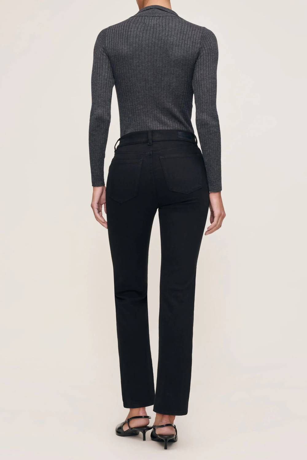 DL1961 - Women's Mara Straight Ankle Leg Jean in black - women's jeans - detail view