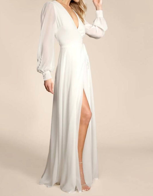 Lulus - My Whole Heart Long Sleeve Glam Maxi Wrap Dress