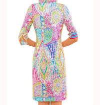 Gretchen Scott - Ruffle Neck 3/4 Sleeves Dress