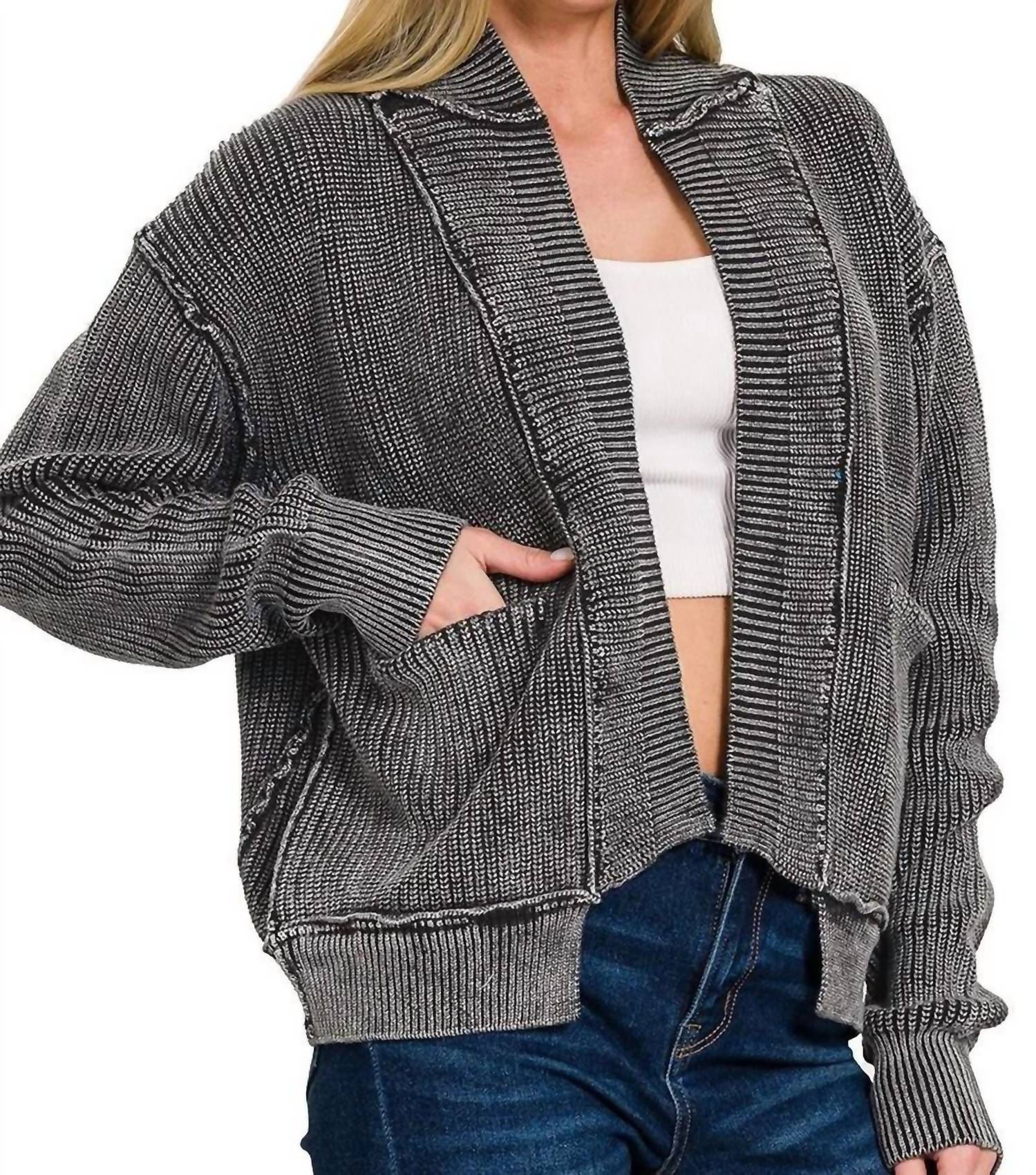 ZENANA Livin' on the Edge Jacket in black - women's jacket