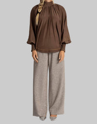 ALEMAIS Vito Blouse in brown - women's blouse - alternate view