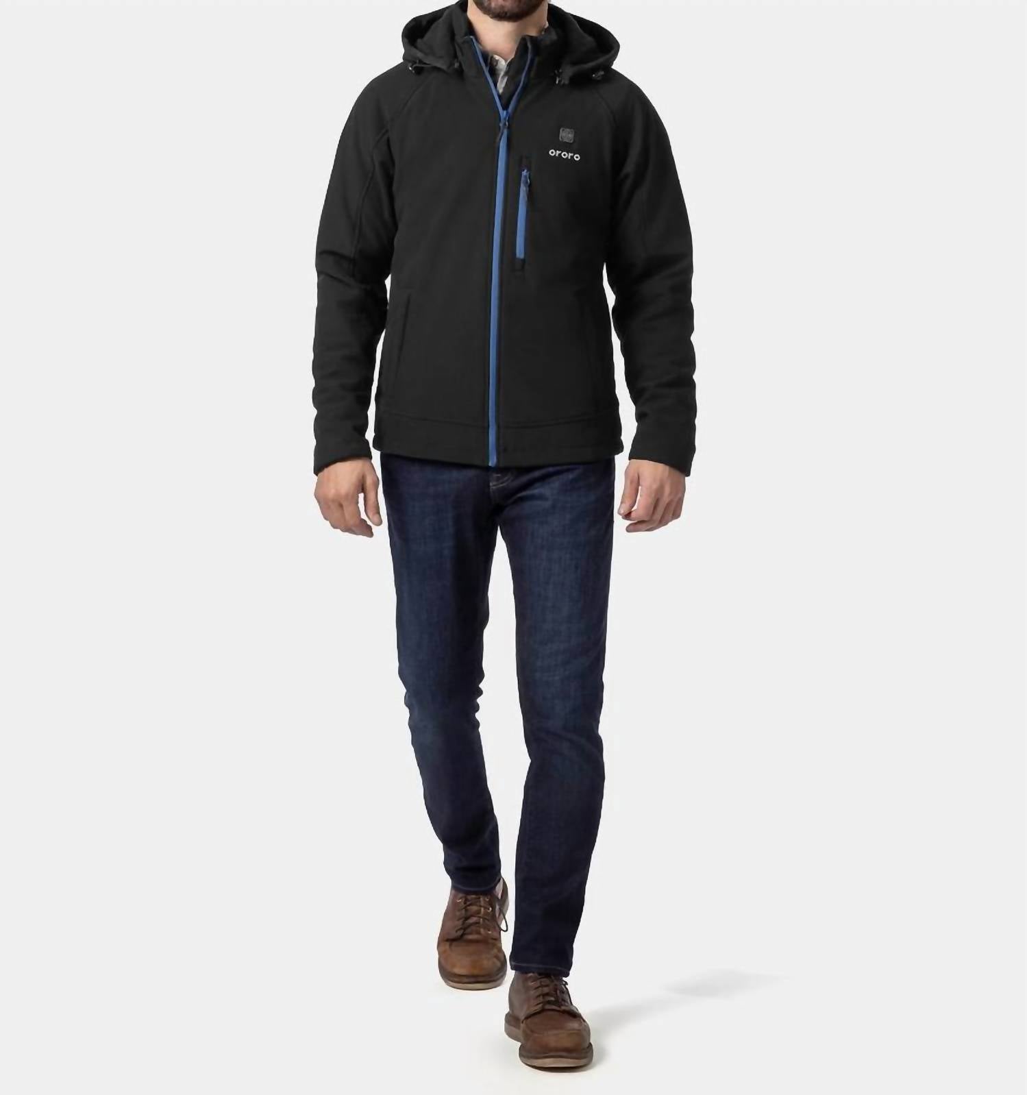 Ororo Men’s Classic Heated Jacket 2.0 in black blue - men's jacket - view 5