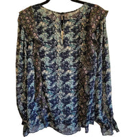 Mystree - Women's Long Sleeve Boho Blouse Floral Cottage Ruffle