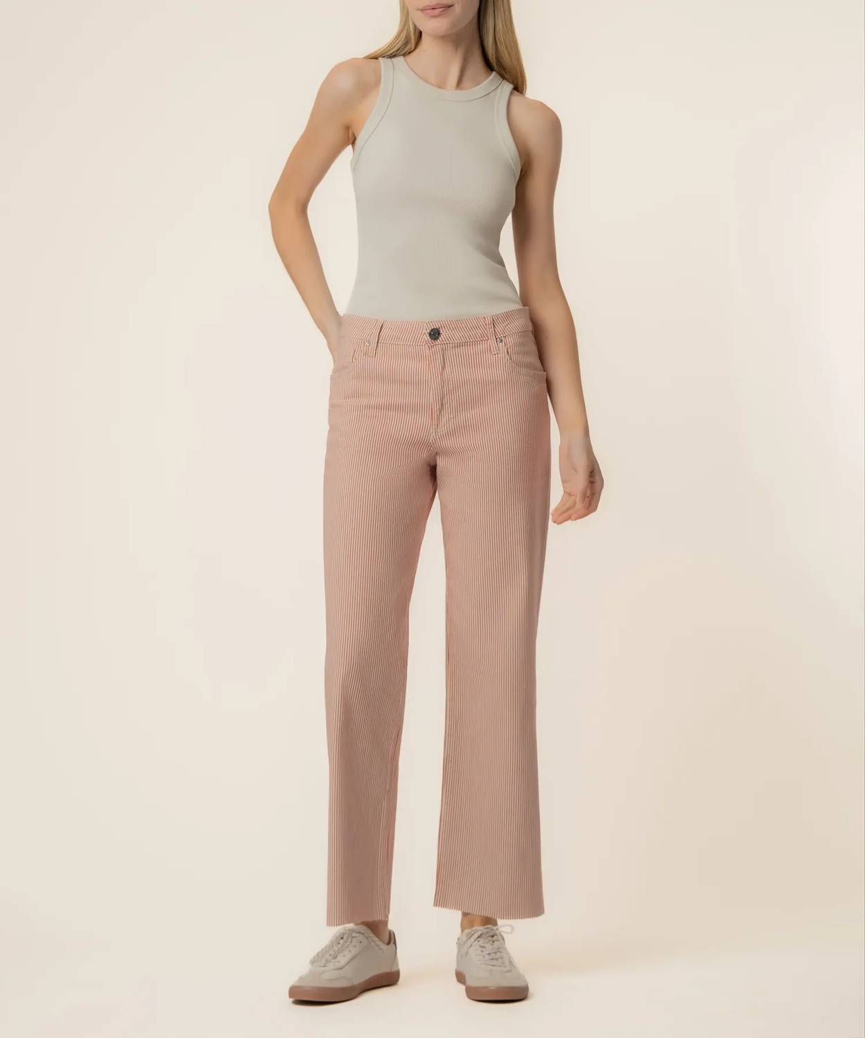 Kut From The Kloth - Charlotte Stripe High Rise Straight Leg Pants