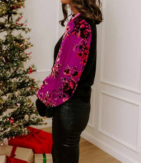 Fate by LFD Frosted Plum Sweater Top in black - women's sweater - detail view