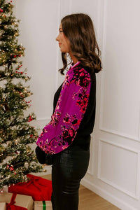 Fate by LFD Frosted Plum Sweater Top in black - women's sweater - alternate view