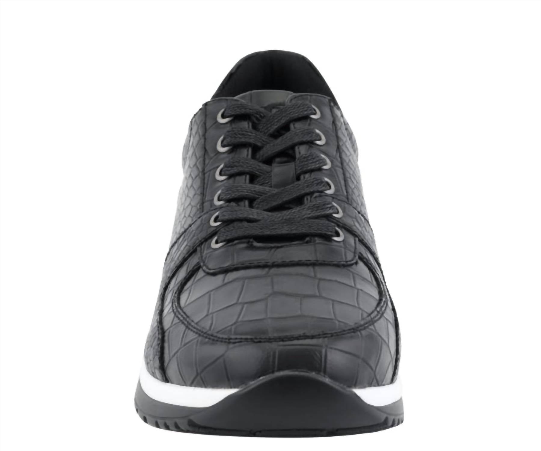 Sio Men's Maverick Croco Sneaker in black - men's sneaker - alternate view