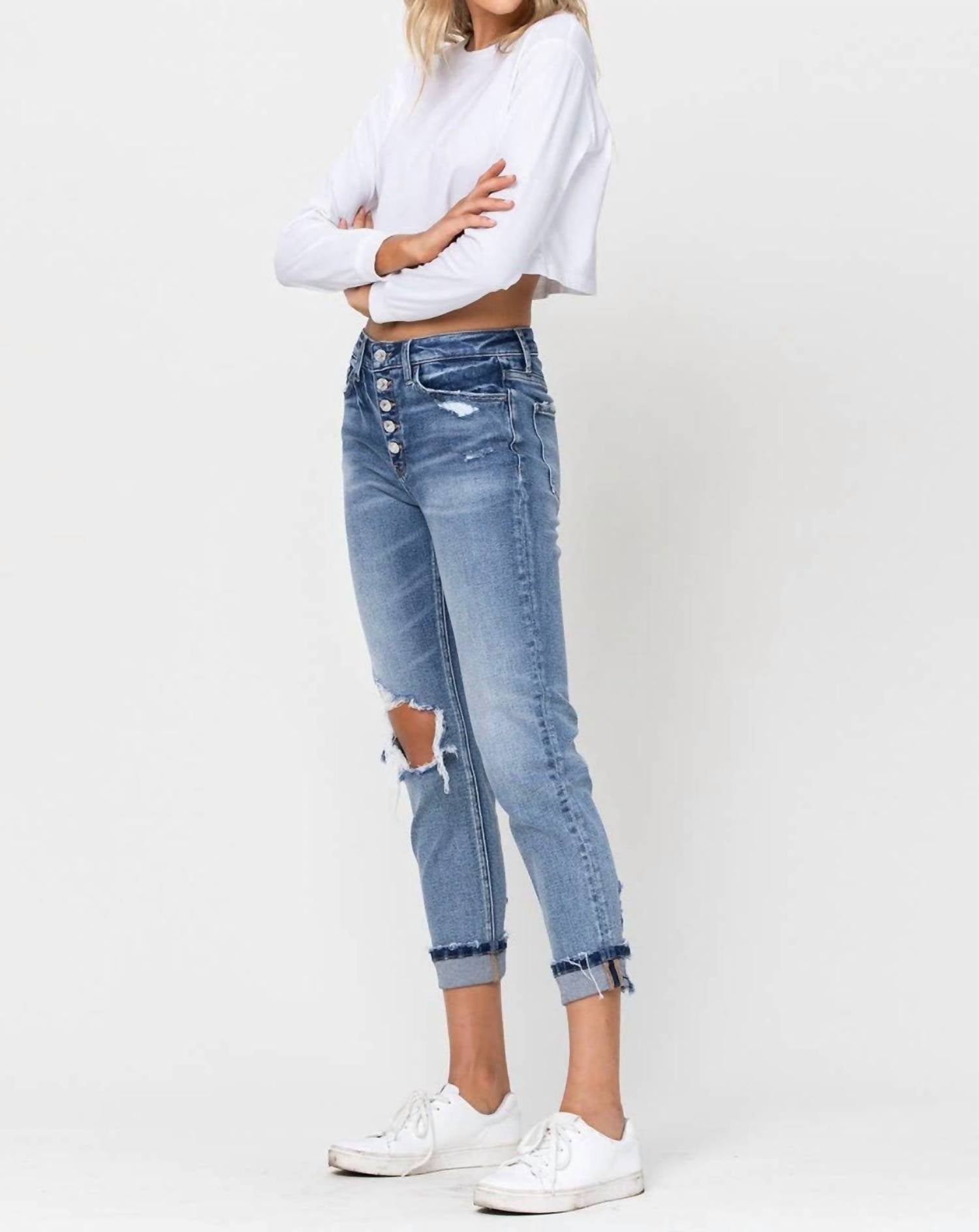 Vervet By Flying Monkey - Daisy Stretch Boyfriend Jean
