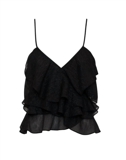 Rumored - Lurex Ruffle Wrap Tank