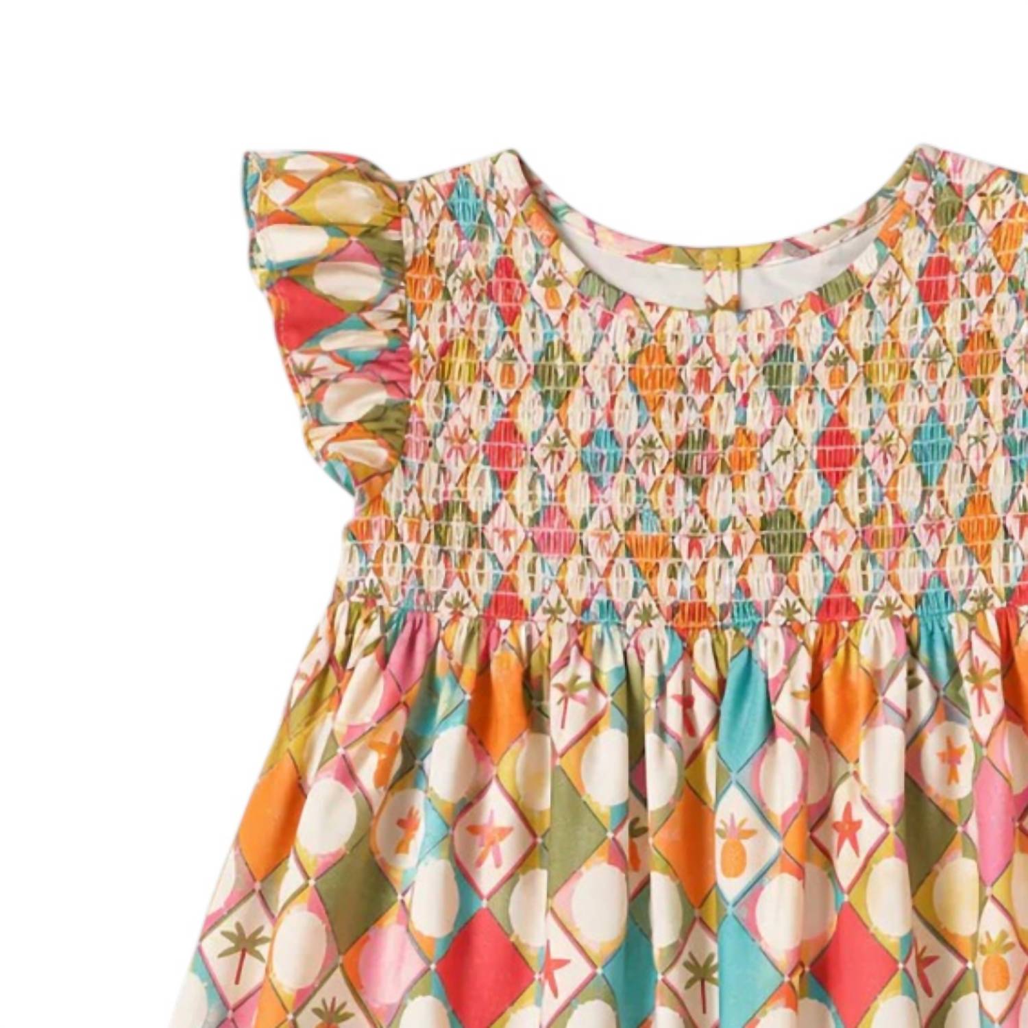 Briton Court - Girl's Olive Smocked Set