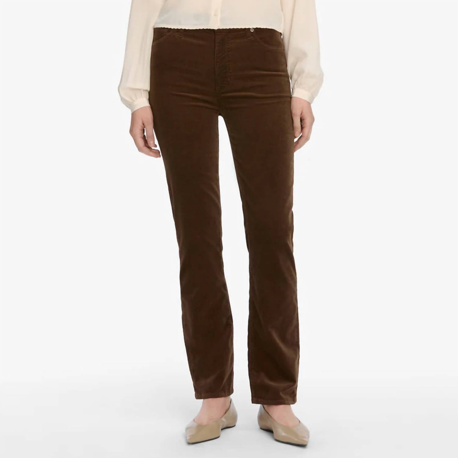 FRAME Women's Le Sleek Straight Corduroy Pants in bitter - women's pants