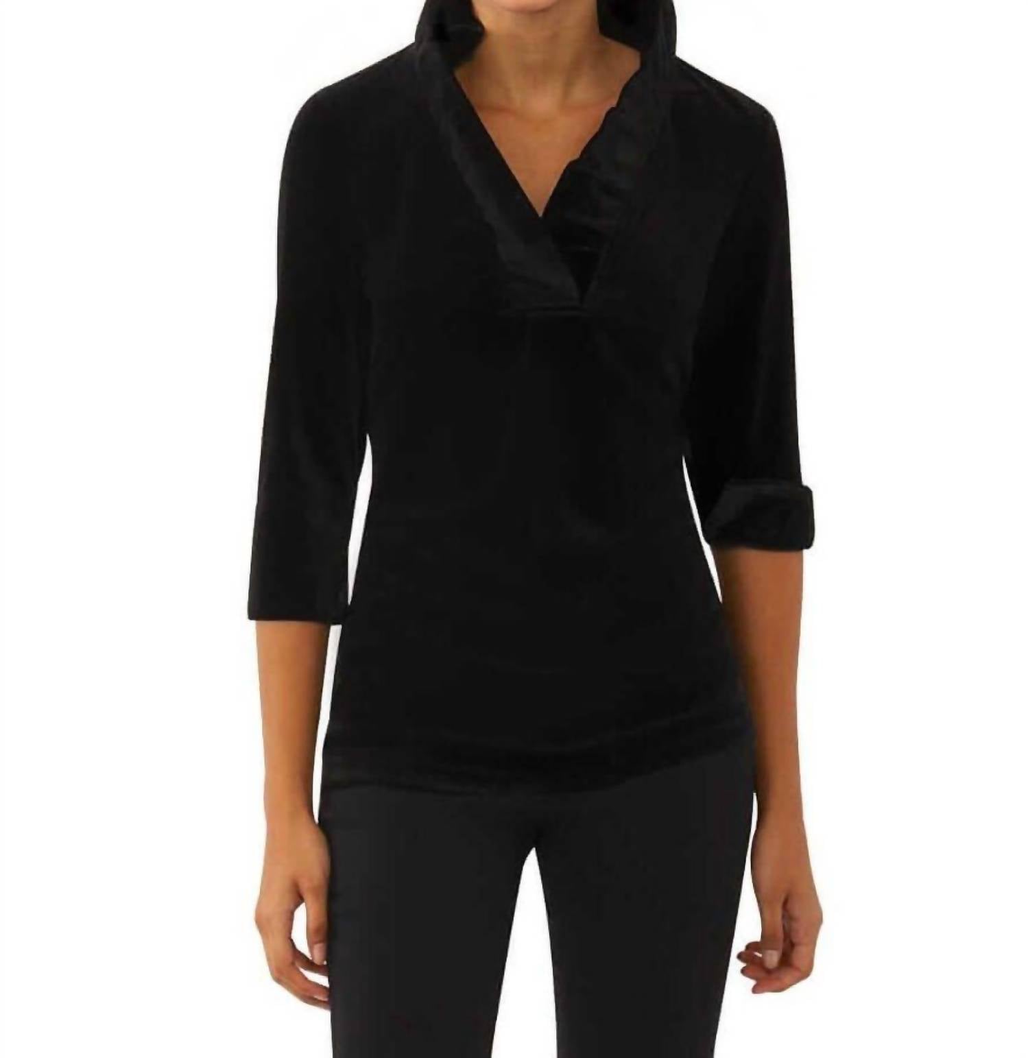 Gretchen Scott - Ruffle Neck Top
