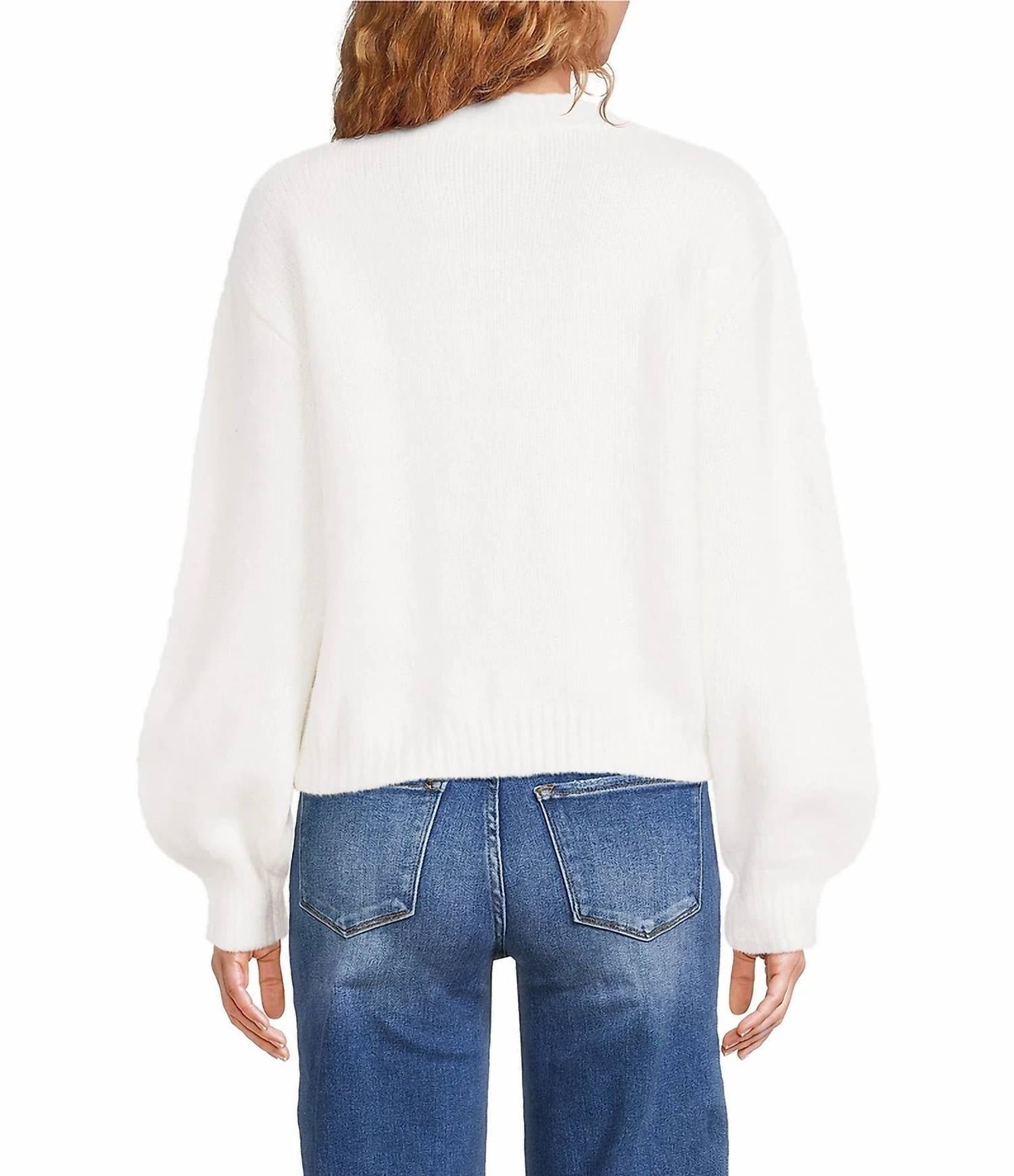 ELAN Crew Neck Long Sleeve Tie Front Cardigan in chattanooga - women's cardigan - alternate view