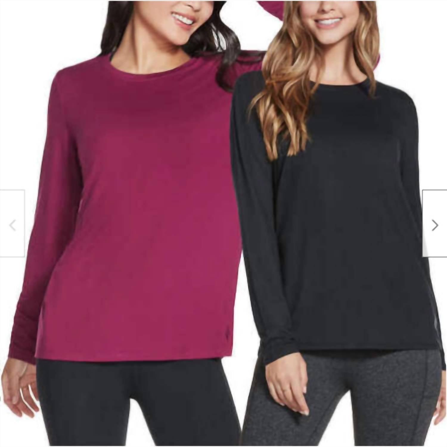Skechers - Skechers Womens Active Long Sleeve Tee, 2 Pack