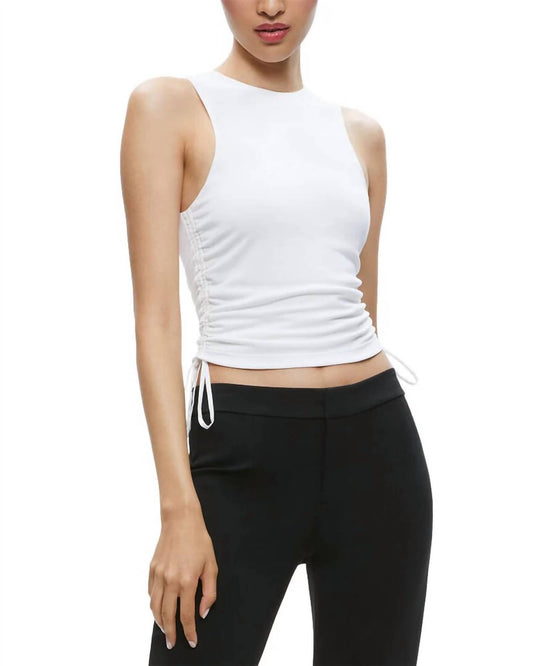 Alice + Olivia - Chrissy Crewneck Ruched Crop Top