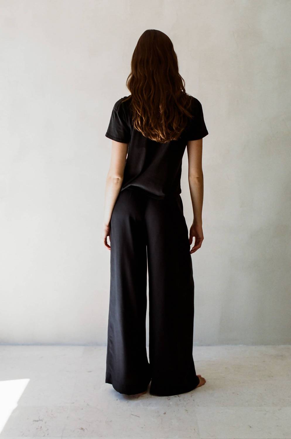 By Together Charlotte Organic Cotton Elevated Tee in washed black - women's t-shirt - alternate view