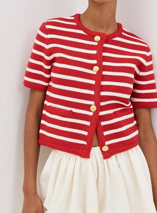 English Factory - Knit Striped Sweater Cardigan