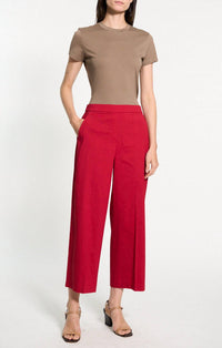 Theory Relaxed Pull-on Pant in good linen cherry - women's pants - alternate view