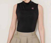 Chucuchu - Front Mesh Half Neck Top