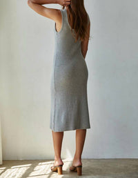 By Together Heidi Midi Dress in grey - women's dress - detail view